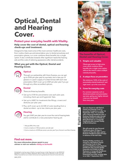 Optical dental hearing cover guide