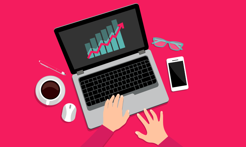 Laptop in use graphic